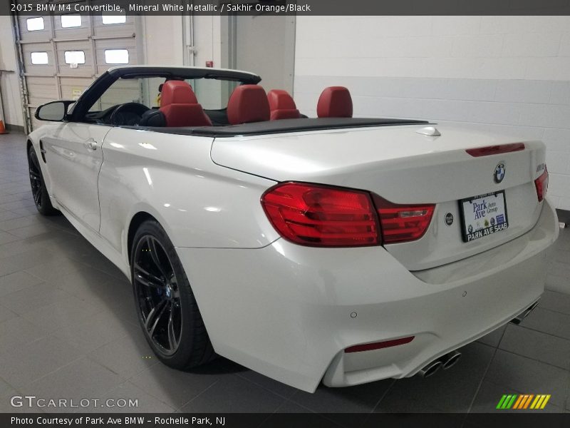 Mineral White Metallic / Sakhir Orange/Black 2015 BMW M4 Convertible