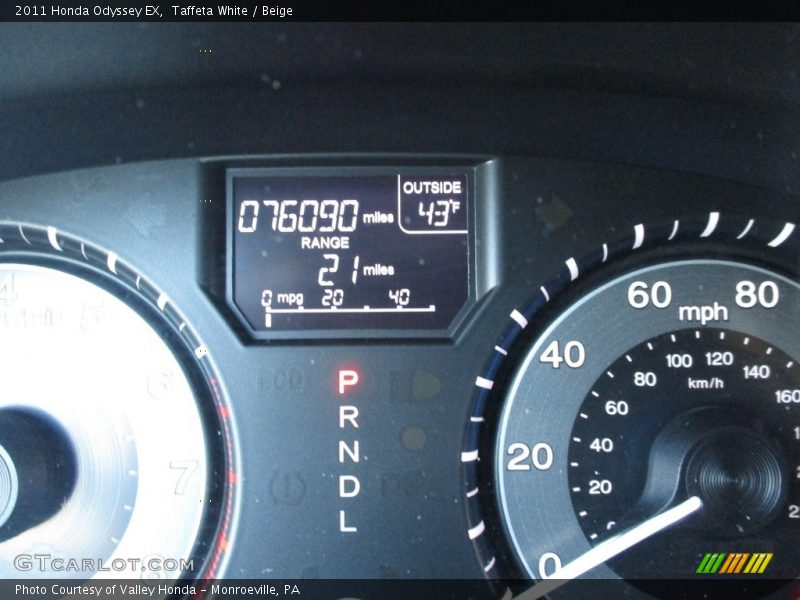 Taffeta White / Beige 2011 Honda Odyssey EX