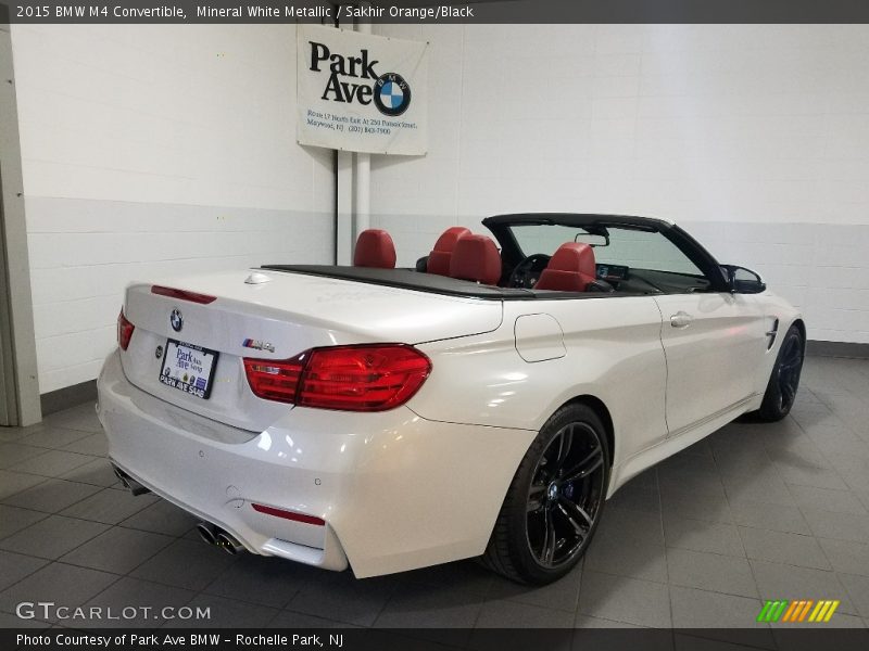 Mineral White Metallic / Sakhir Orange/Black 2015 BMW M4 Convertible