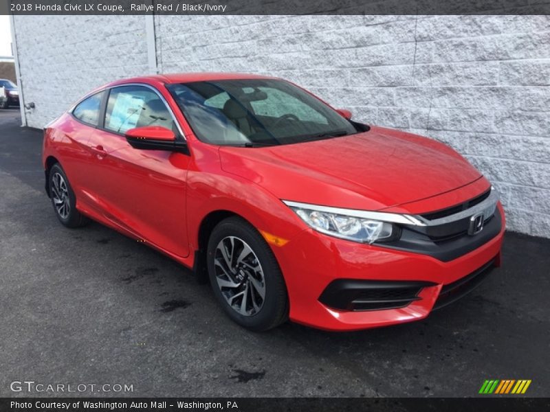 Rallye Red / Black/Ivory 2018 Honda Civic LX Coupe