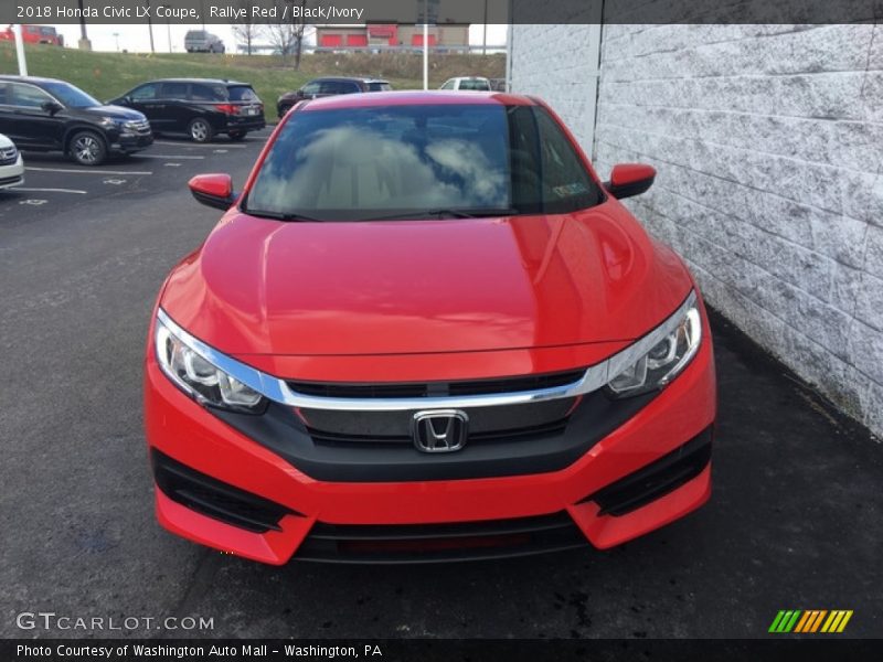Rallye Red / Black/Ivory 2018 Honda Civic LX Coupe