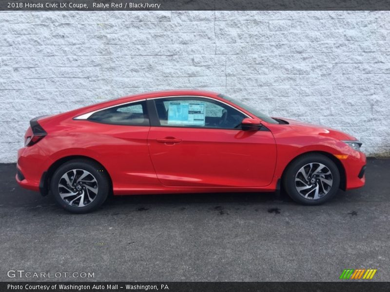 Rallye Red / Black/Ivory 2018 Honda Civic LX Coupe