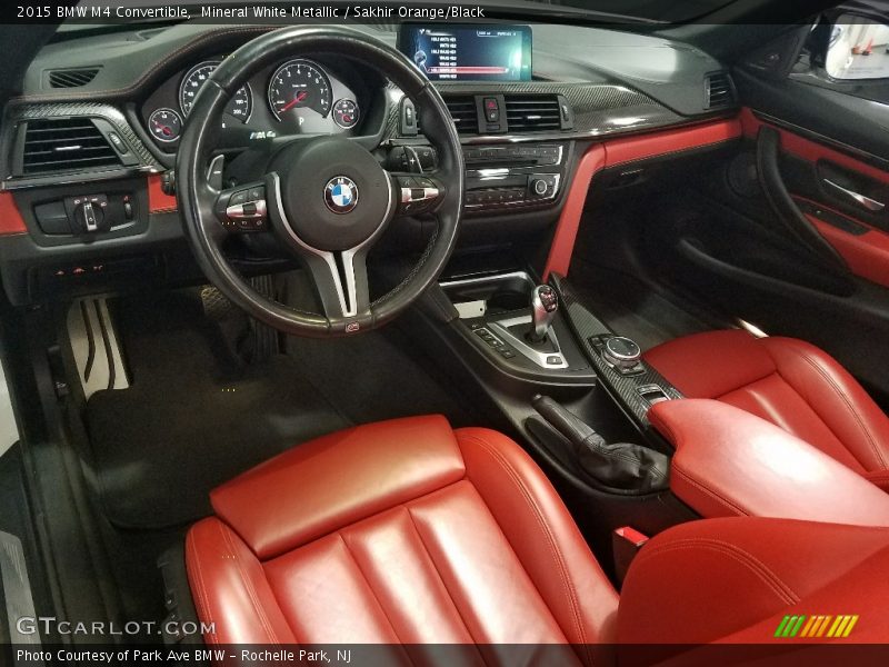 Mineral White Metallic / Sakhir Orange/Black 2015 BMW M4 Convertible