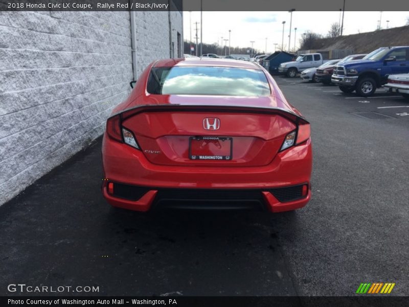 Rallye Red / Black/Ivory 2018 Honda Civic LX Coupe