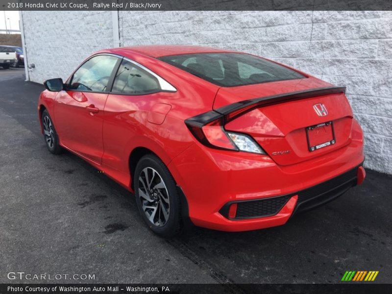 Rallye Red / Black/Ivory 2018 Honda Civic LX Coupe