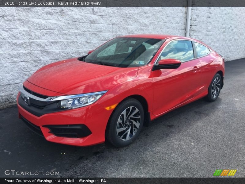 Rallye Red / Black/Ivory 2018 Honda Civic LX Coupe