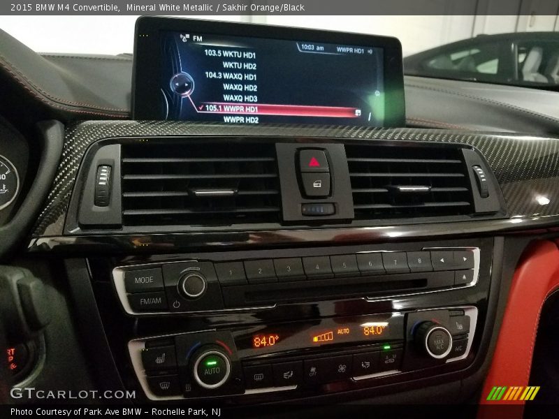 Mineral White Metallic / Sakhir Orange/Black 2015 BMW M4 Convertible