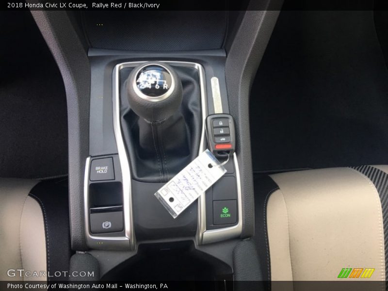 Rallye Red / Black/Ivory 2018 Honda Civic LX Coupe