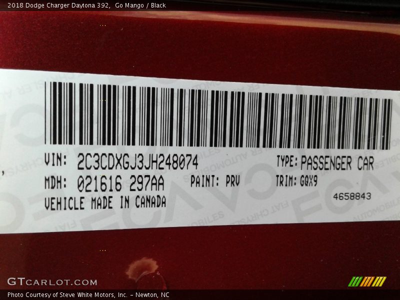 Go Mango / Black 2018 Dodge Charger Daytona 392