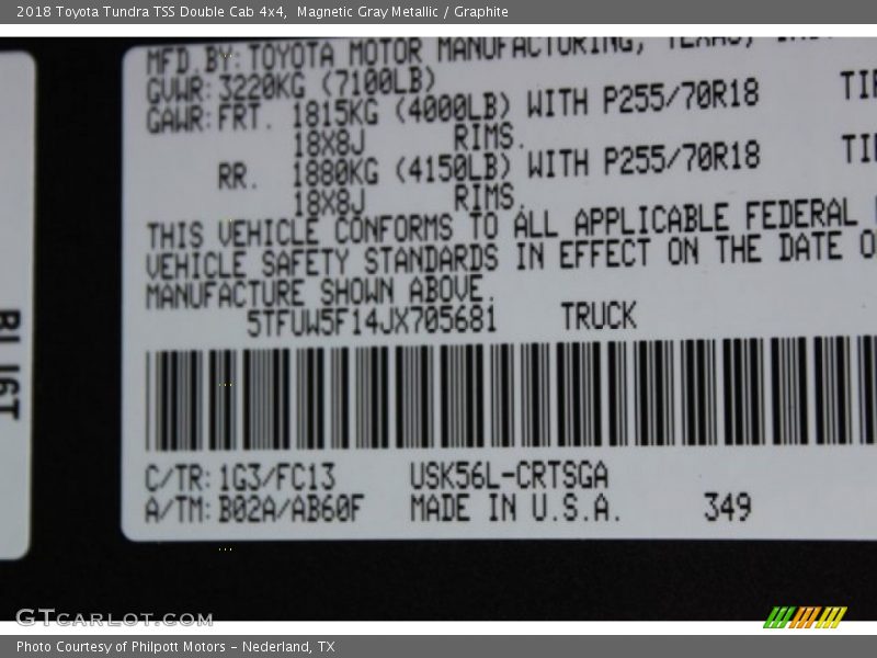 Magnetic Gray Metallic / Graphite 2018 Toyota Tundra TSS Double Cab 4x4