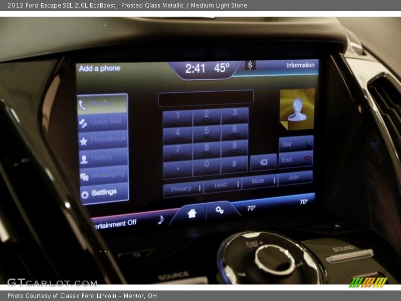 Frosted Glass Metallic / Medium Light Stone 2013 Ford Escape SEL 2.0L EcoBoost