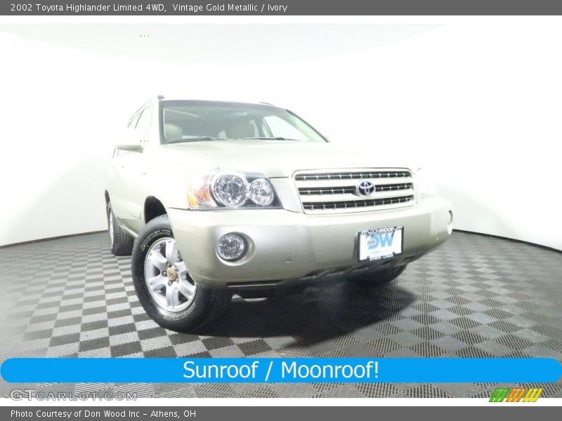 Vintage Gold Metallic / Ivory 2002 Toyota Highlander Limited 4WD