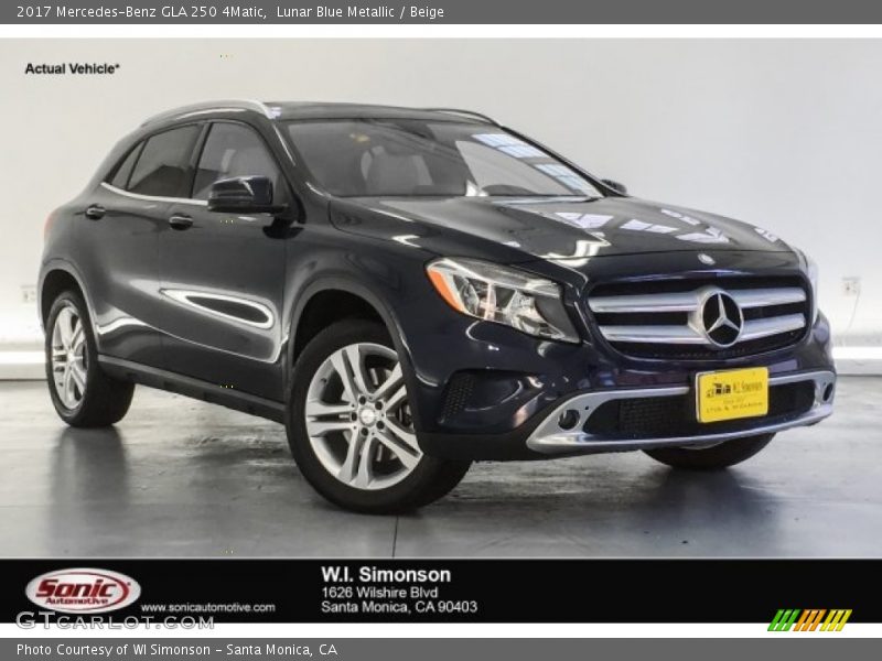 Lunar Blue Metallic / Beige 2017 Mercedes-Benz GLA 250 4Matic