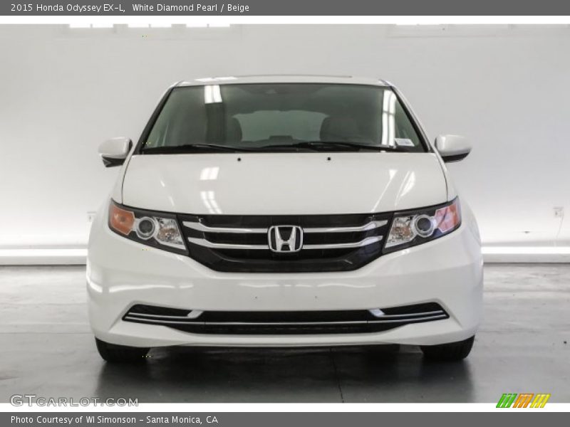 White Diamond Pearl / Beige 2015 Honda Odyssey EX-L