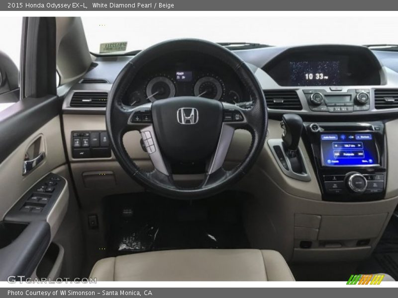 White Diamond Pearl / Beige 2015 Honda Odyssey EX-L
