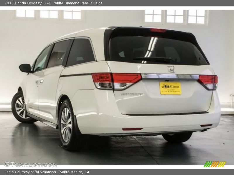 White Diamond Pearl / Beige 2015 Honda Odyssey EX-L