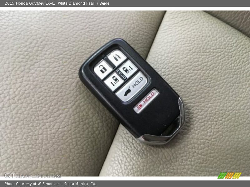 White Diamond Pearl / Beige 2015 Honda Odyssey EX-L