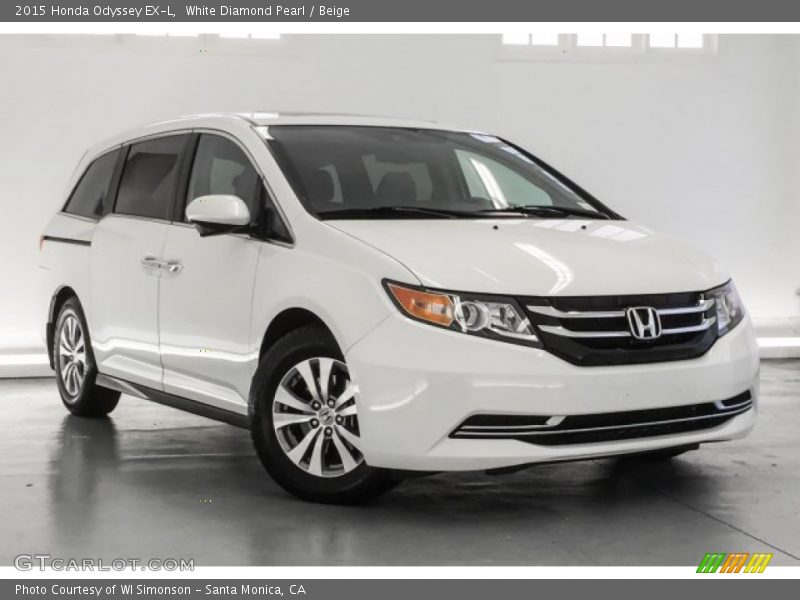 White Diamond Pearl / Beige 2015 Honda Odyssey EX-L