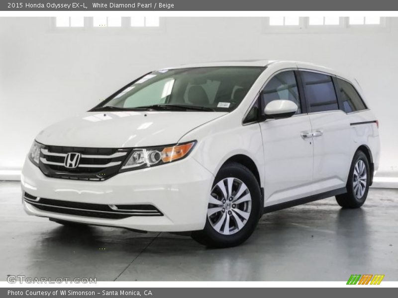 White Diamond Pearl / Beige 2015 Honda Odyssey EX-L