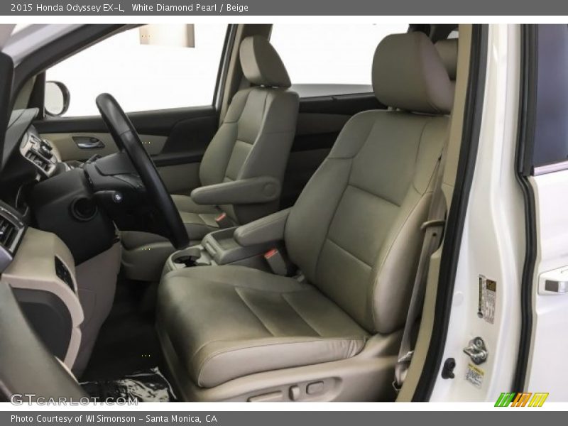 White Diamond Pearl / Beige 2015 Honda Odyssey EX-L