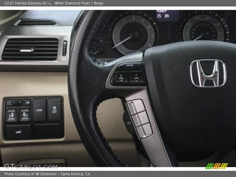 White Diamond Pearl / Beige 2015 Honda Odyssey EX-L