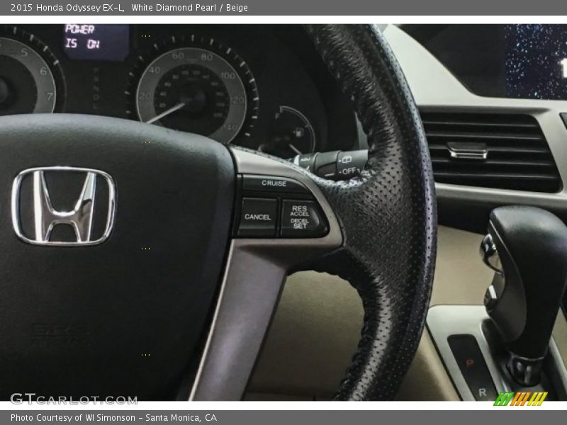White Diamond Pearl / Beige 2015 Honda Odyssey EX-L