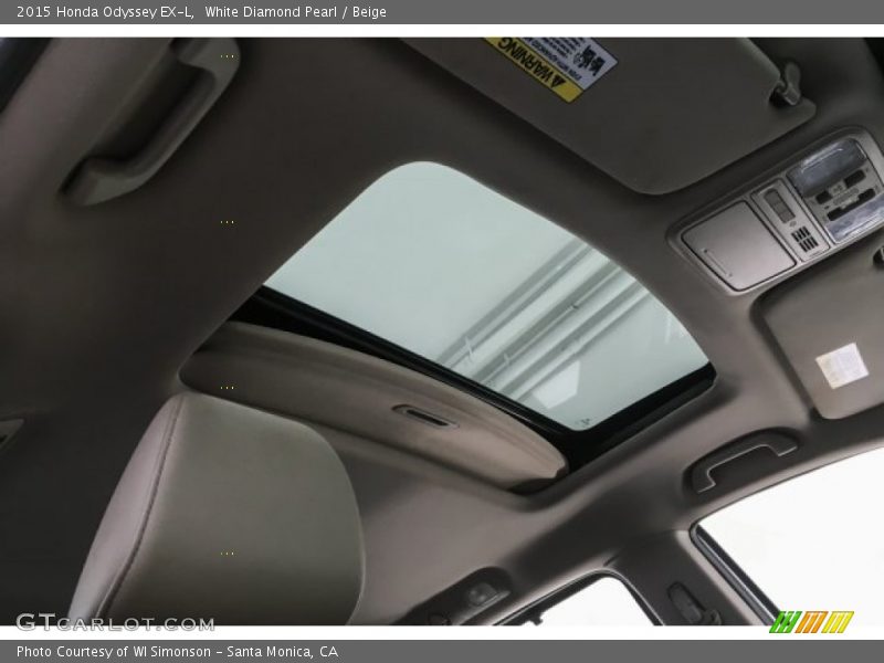 White Diamond Pearl / Beige 2015 Honda Odyssey EX-L
