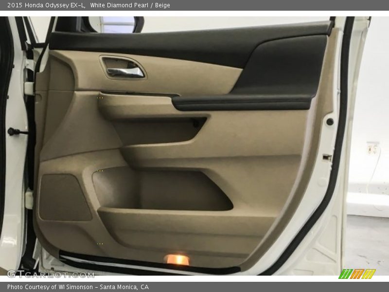 White Diamond Pearl / Beige 2015 Honda Odyssey EX-L