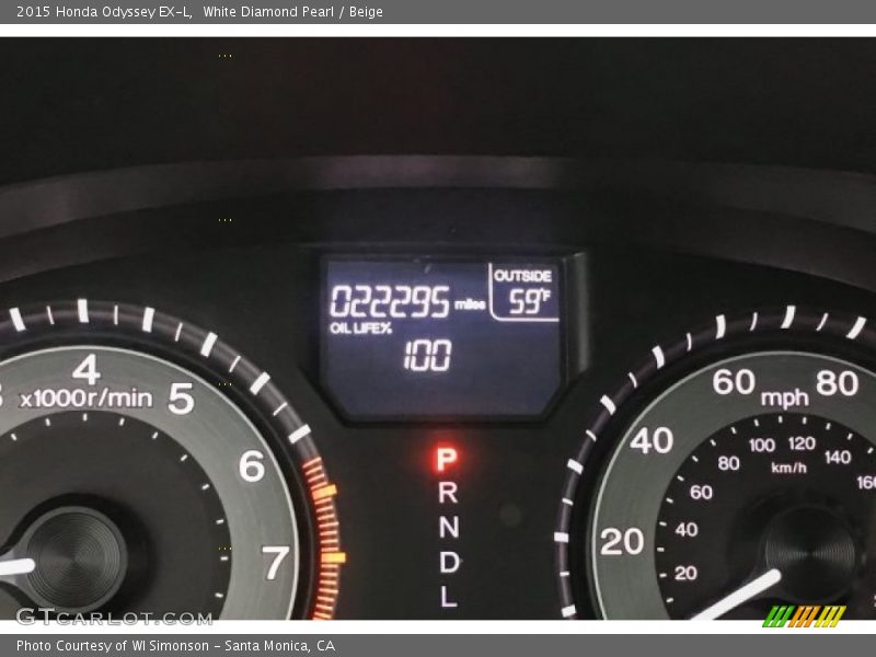 White Diamond Pearl / Beige 2015 Honda Odyssey EX-L