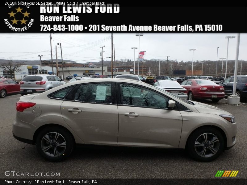 White Gold / Charcoal Black 2018 Ford Focus SE Sedan