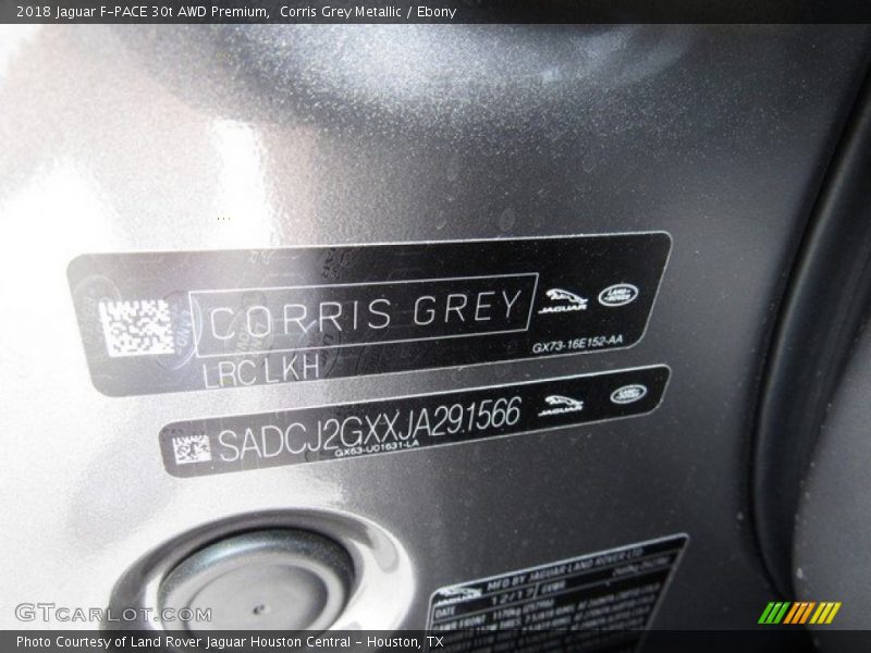 Corris Grey Metallic / Ebony 2018 Jaguar F-PACE 30t AWD Premium