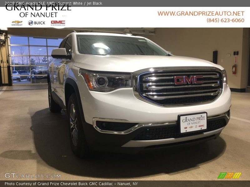Summit White / Jet Black 2018 GMC Acadia SLE AWD