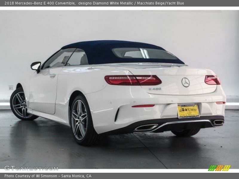 designo Diamond White Metallic / Macchiato Beige/Yacht Blue 2018 Mercedes-Benz E 400 Convertible