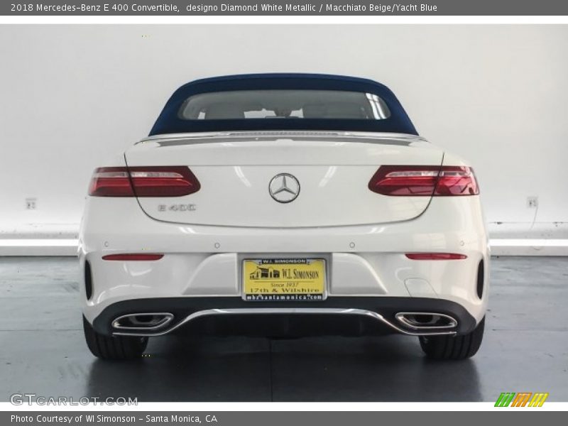 designo Diamond White Metallic / Macchiato Beige/Yacht Blue 2018 Mercedes-Benz E 400 Convertible