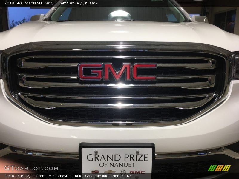 Summit White / Jet Black 2018 GMC Acadia SLE AWD