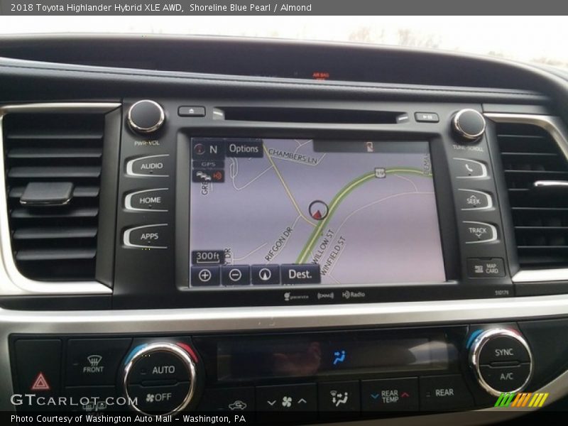 Shoreline Blue Pearl / Almond 2018 Toyota Highlander Hybrid XLE AWD