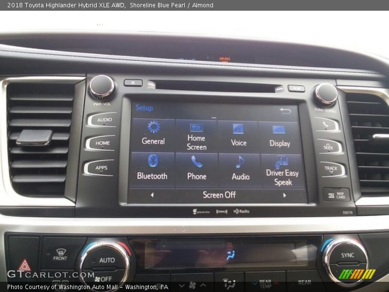 Shoreline Blue Pearl / Almond 2018 Toyota Highlander Hybrid XLE AWD