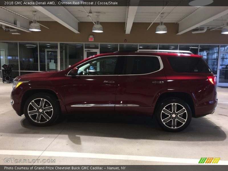 Crimson Red Tintcoat / Cocoa/Shale 2018 GMC Acadia Denali AWD