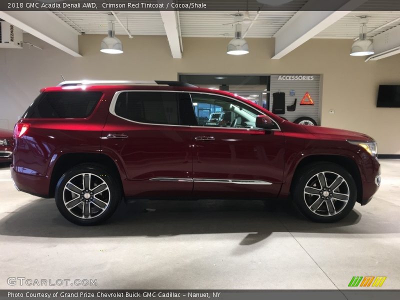 Crimson Red Tintcoat / Cocoa/Shale 2018 GMC Acadia Denali AWD