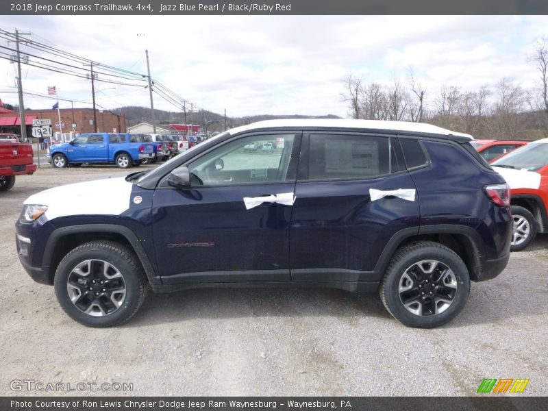 Jazz Blue Pearl / Black/Ruby Red 2018 Jeep Compass Trailhawk 4x4