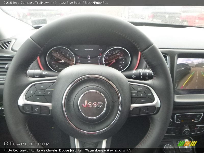 Jazz Blue Pearl / Black/Ruby Red 2018 Jeep Compass Trailhawk 4x4