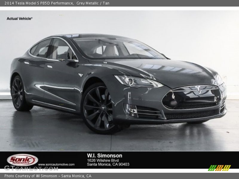 Grey Metallic / Tan 2014 Tesla Model S P85D Performance