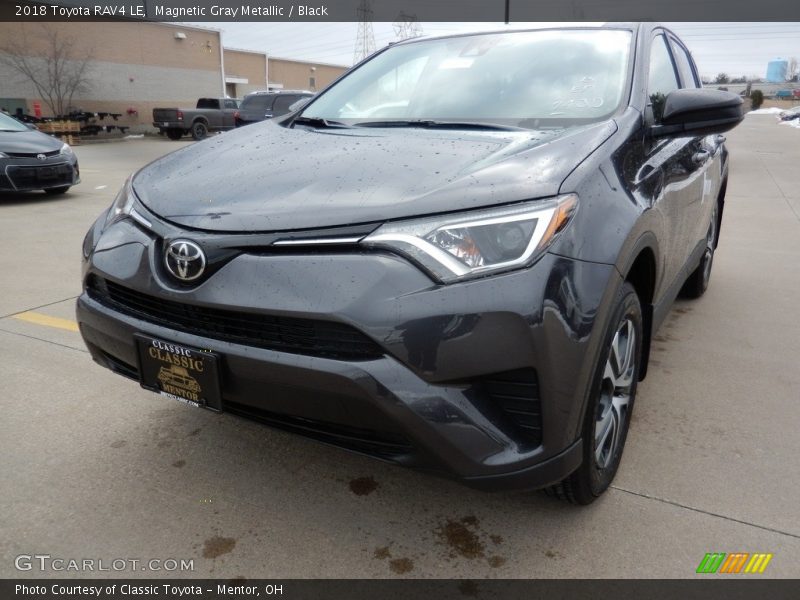 Magnetic Gray Metallic / Black 2018 Toyota RAV4 LE