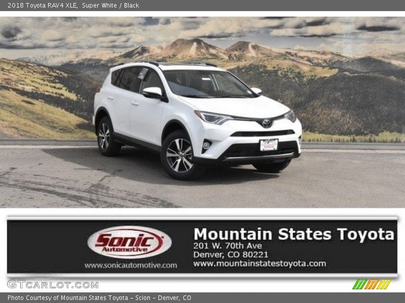 Super White / Black 2018 Toyota RAV4 XLE