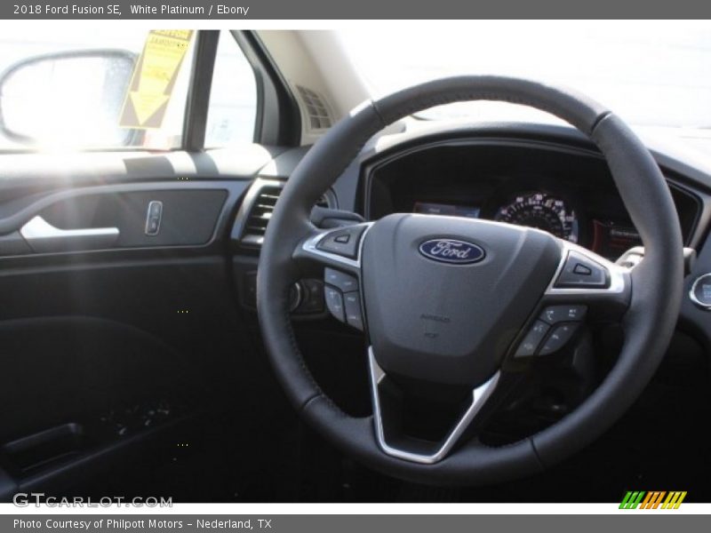 White Platinum / Ebony 2018 Ford Fusion SE
