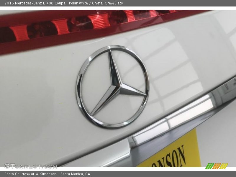 Polar White / Crystal Grey/Black 2016 Mercedes-Benz E 400 Coupe