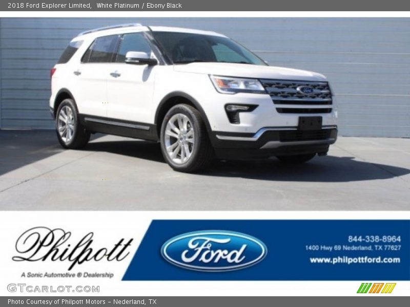 White Platinum / Ebony Black 2018 Ford Explorer Limited