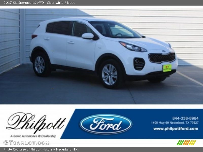 Clear White / Black 2017 Kia Sportage LX AWD