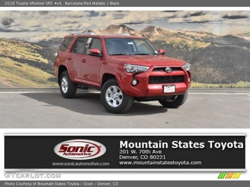 Barcelona Red Metallic / Black 2018 Toyota 4Runner SR5 4x4