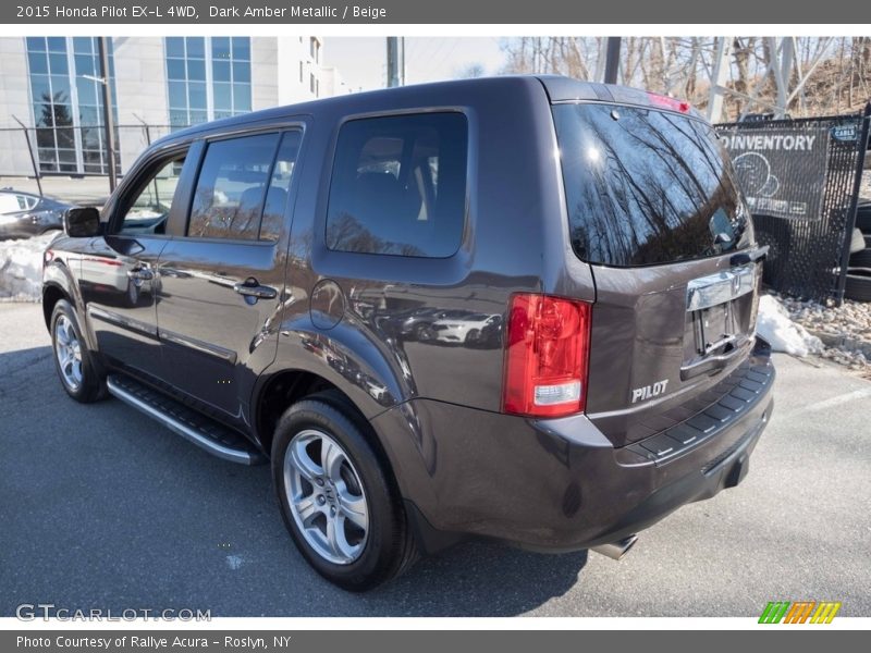 Dark Amber Metallic / Beige 2015 Honda Pilot EX-L 4WD